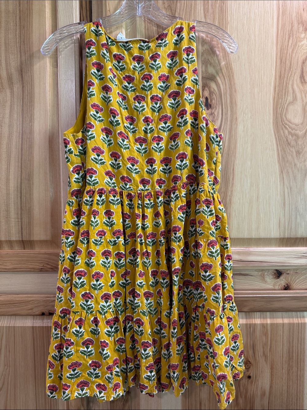 Sincerely Jules Yellow Floral Boho Babydoll Sleeveless Flowy Sundress Size L - Picture 4 of 8